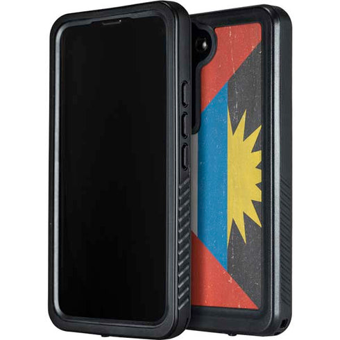 Antigua and Barbuda Flag Distressed Galaxy S24 Waterproof Case